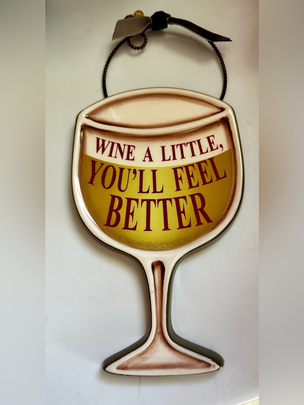 Grasslands Road Wine Glass Christmas Ornament